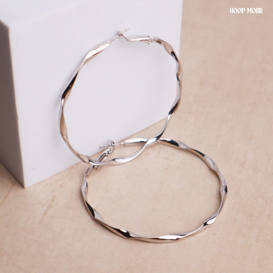 Twirl Hoops - Silver