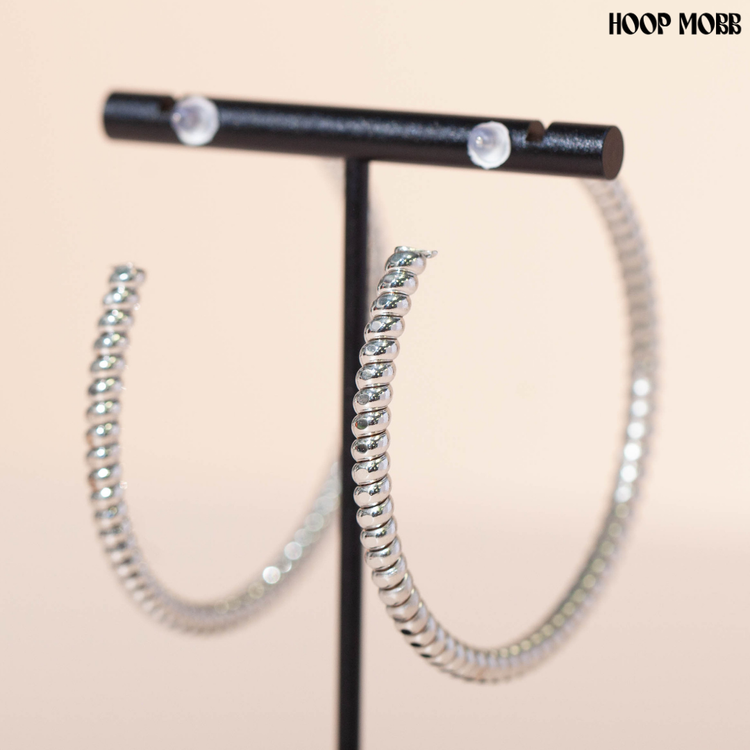 TWIST & SHOUT HOOPS - SILVER