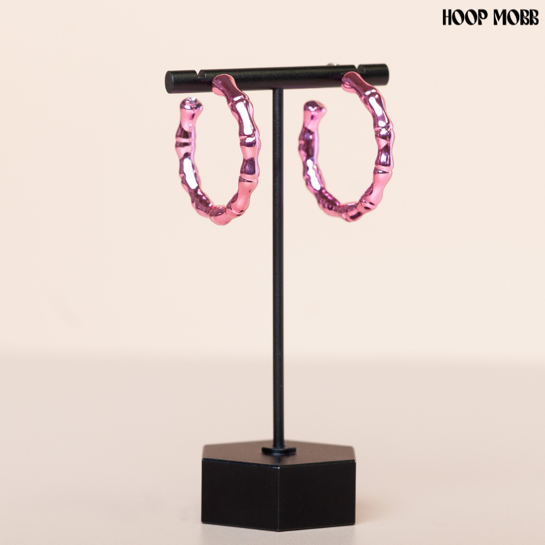 CANDY BAMBOO HOOPS - PINK