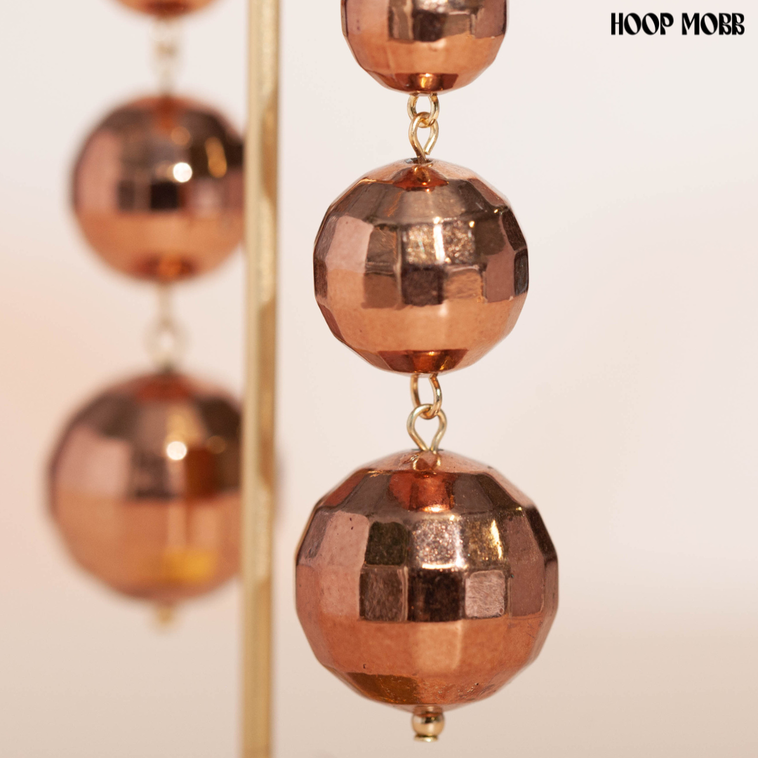 JINGLE BALL EARRINGS - BROWN