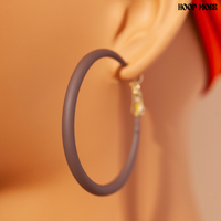 MELANATED HOOPS - EBONY/MEDIUM