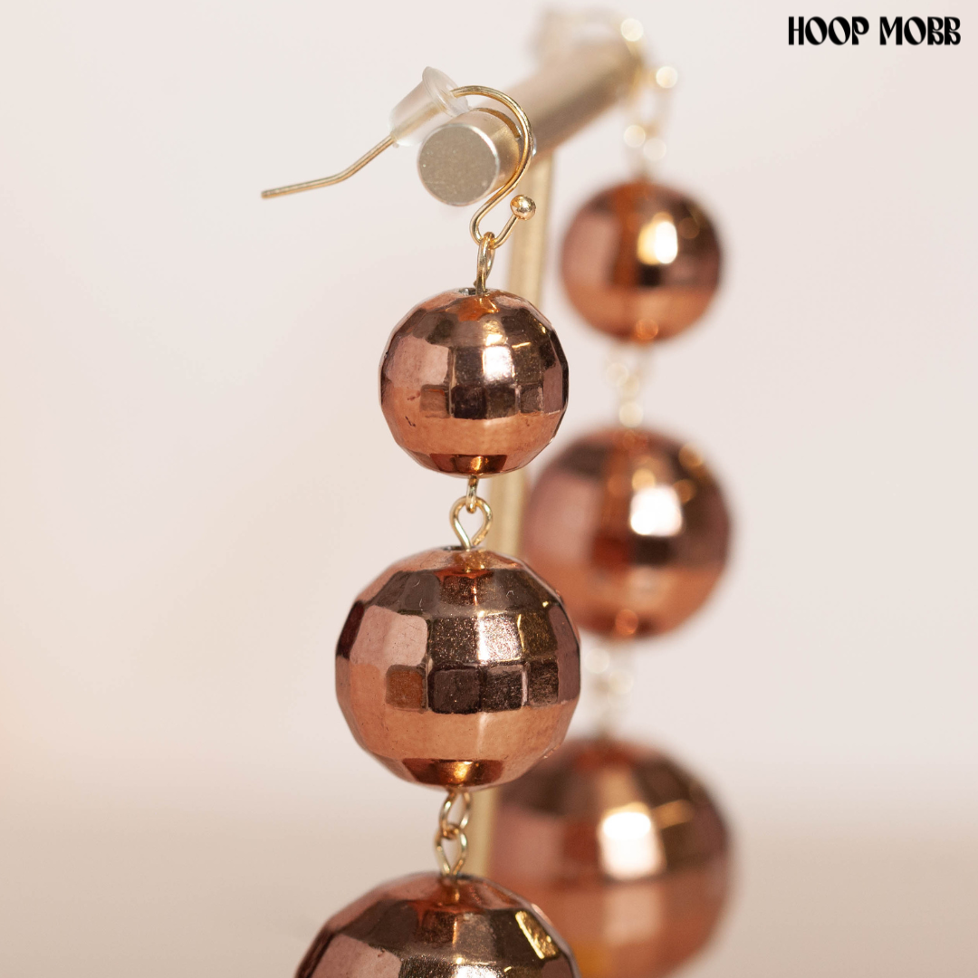 JINGLE BALL EARRINGS - BROWN