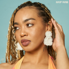 Load image into Gallery viewer, BEACH BEAD EARRINGS - WHITE
