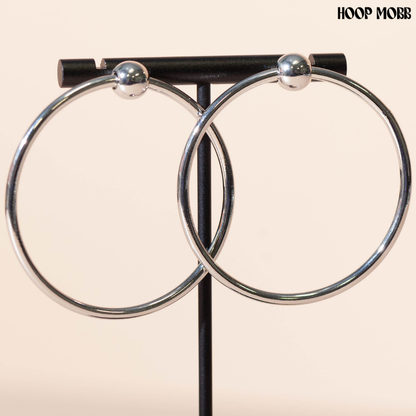 CIRCLE BACK HOOPS - SILVER