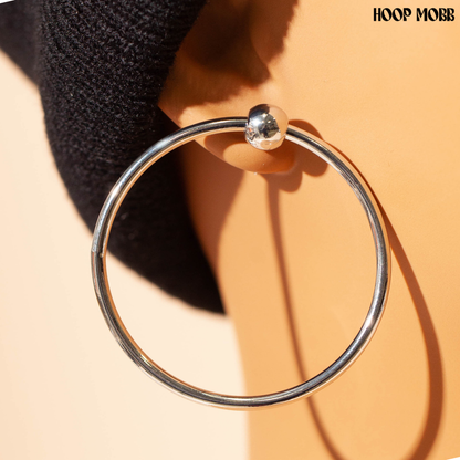 CIRCLE BACK HOOPS - SILVER