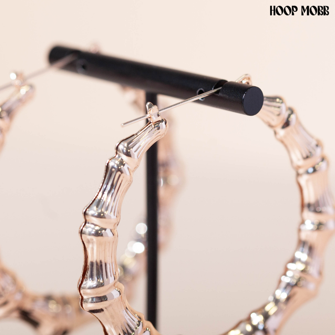 CLASSIC BAMBOO HOOPS - ROSE GOLD