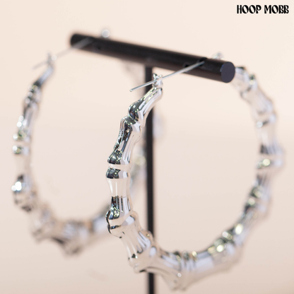 CLASSIC BAMBOO HOOPS - SILVER