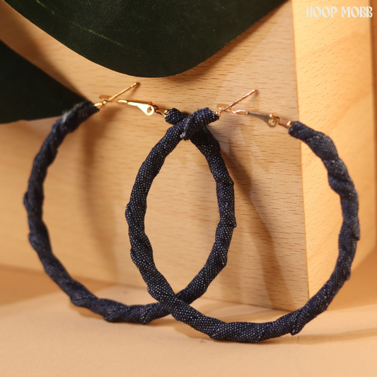 DENIM HOOPS - MEDIUM - MED WASH