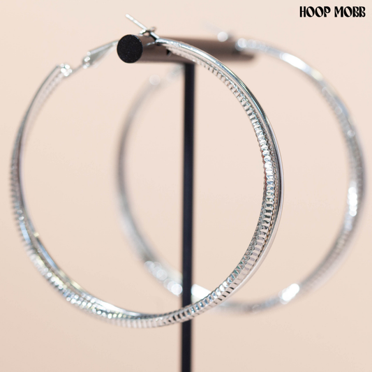 DOUBLE BACK HOOPS - SILVER