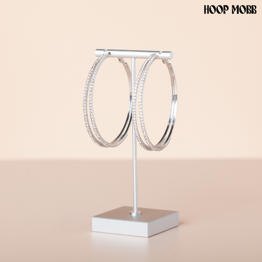 DOUBLE ICE HOOPS - SILVER