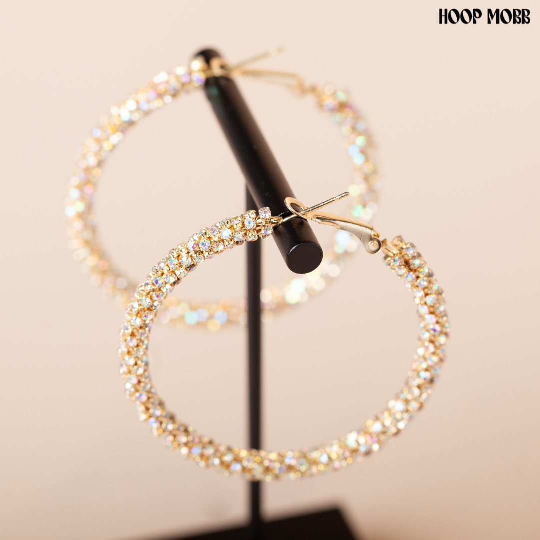 SLIM THICK DIAMOND GIRL HOOPS - MEDIUM – hoopmobb