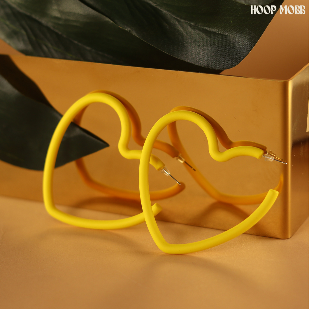 HEART THROB HOOPS - YELLOW
