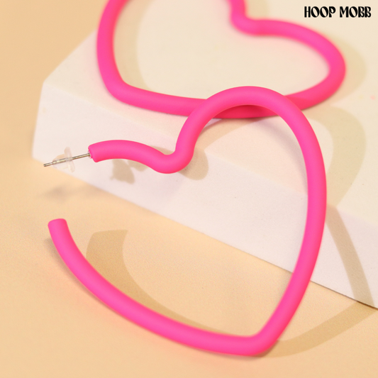 HEART THROB HOOPS - PINK