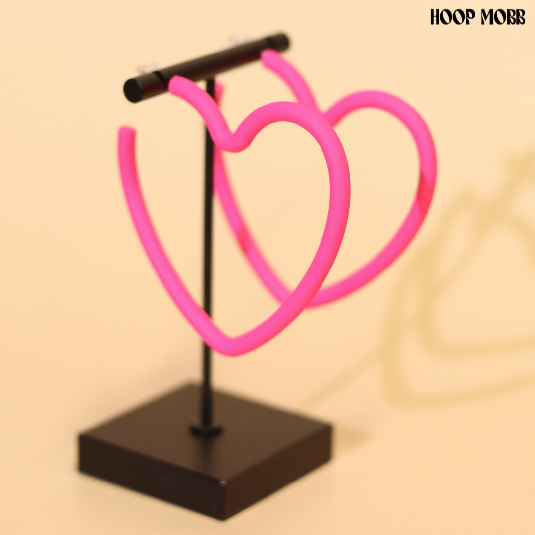 HEART THROB HOOPS - PINK