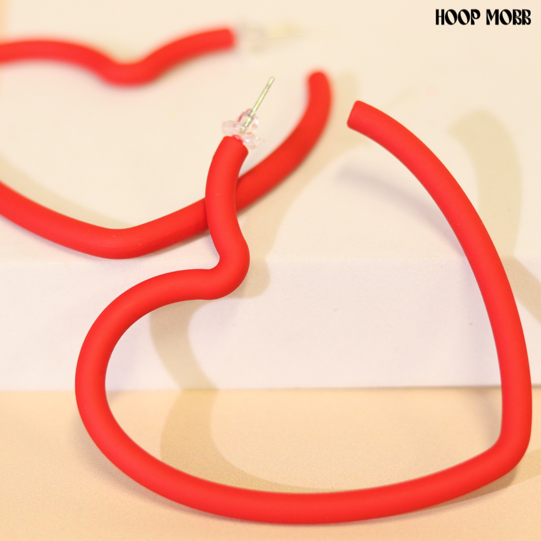 HEART THROB HOOPS - RED