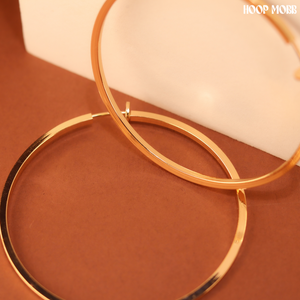 STRAIGHT UP HOOPS - CLIP ON - GOLD