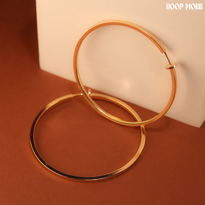 STRAIGHT UP CLIP ON HOOPS - GOLD