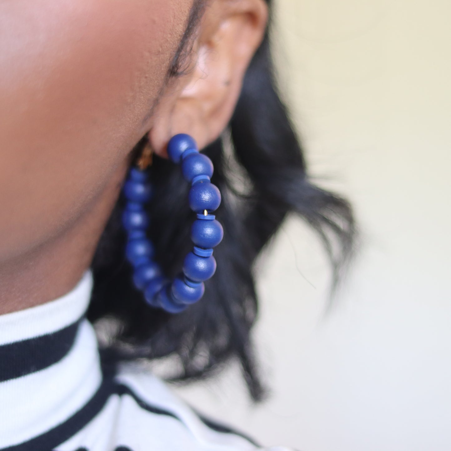 Beaddy Bead Hoops - Blue