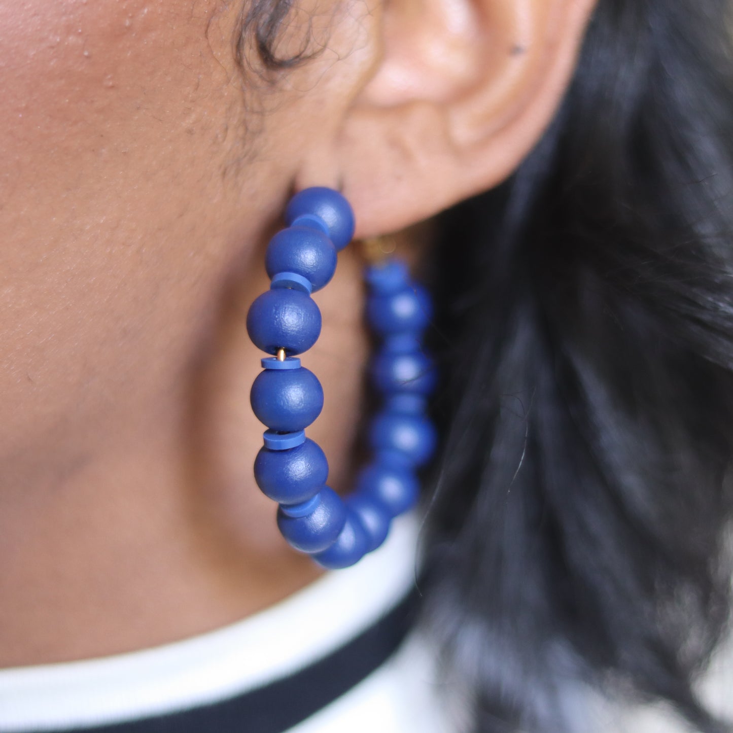 Beaddy Bead Hoops - Blue