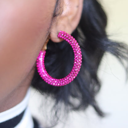 Party Girl Hoops - Hot Pink
