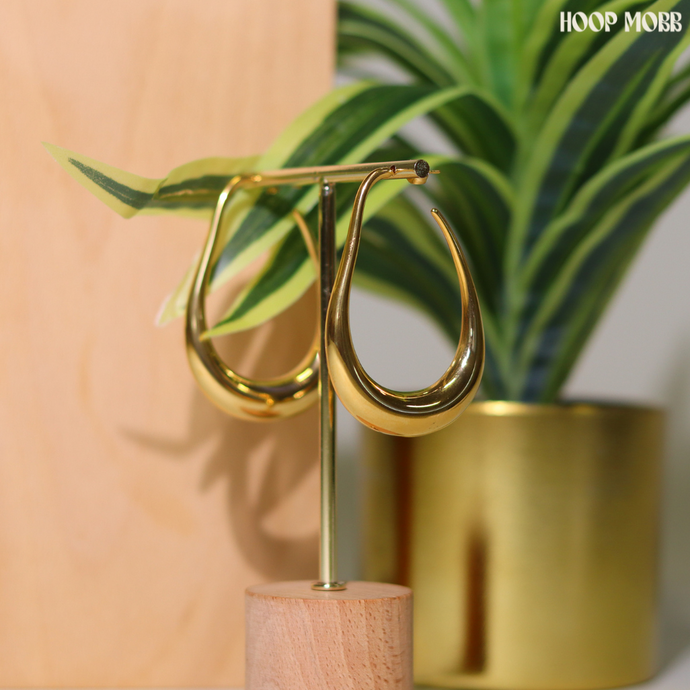 LIQUID DROP HOOPS - GOLD
