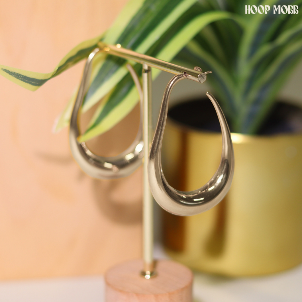 LIQUID DROP HOOPS - SILVER
