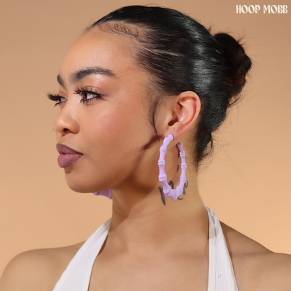 MATTE BAMBOO HOOPS - PURPLE