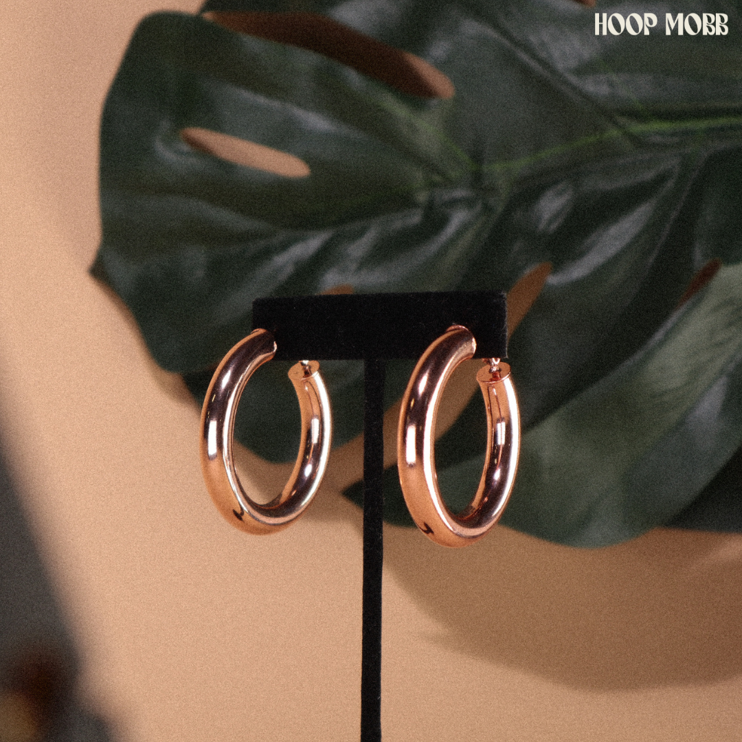 BABY FAT MINI HOOPS - ROSE GOLD
