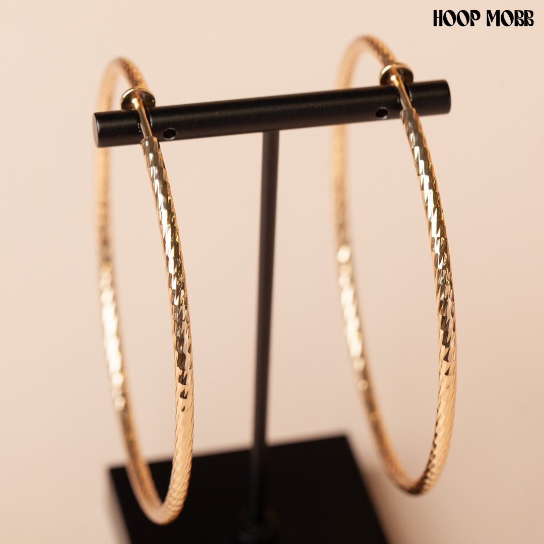 MISS FANCY CLIP ON HOOPS - LARGE - GOLD