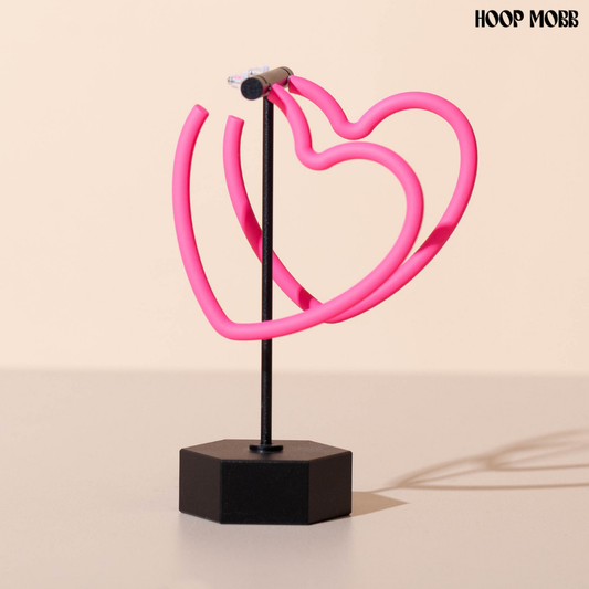 HEART THROB HOOPS - PINK