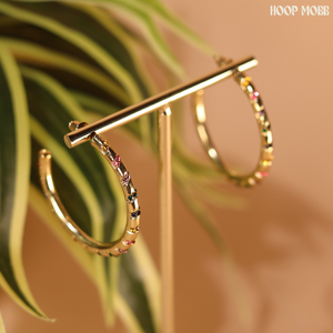 RAINBOW STONE HOOPS