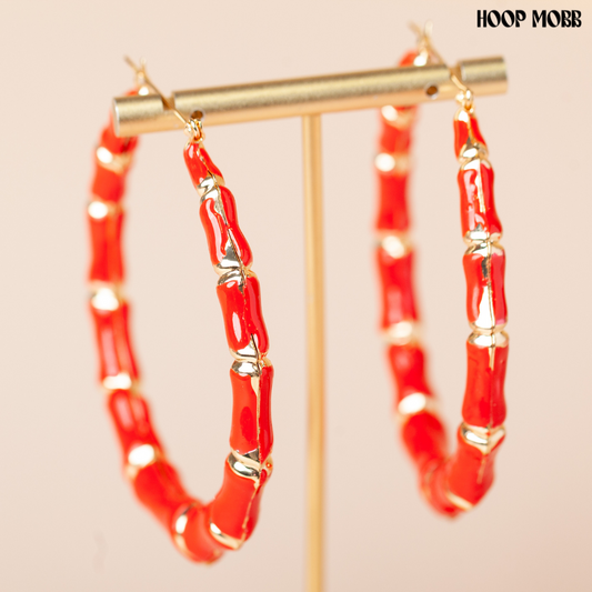 CLASSIC BAMBOO HOOPS - RED
