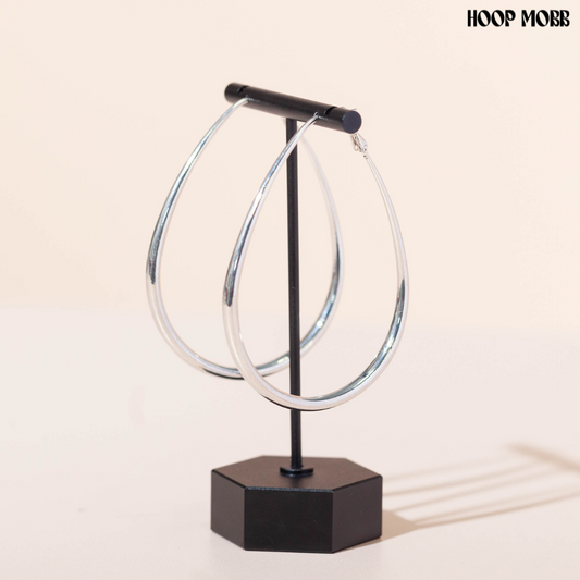 SLICK BOY TEARS HOOPS - SILVER