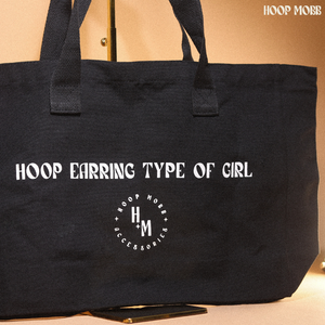 HOOP EARRINGS TYPE OF GIRL TOTE BAG