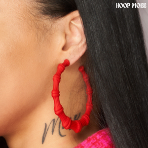 MATTE BAMBOO HOOPS - RED