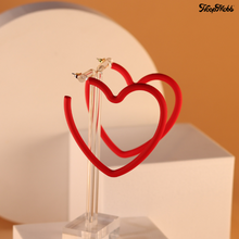 Load image into Gallery viewer, HEART THROB HOOPS - RED