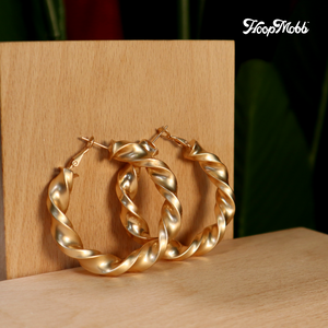 TWISTED GOLD DUST HOOPS
