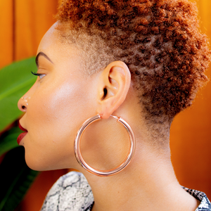 BABY FAT HOOPS - ROSE GOLD