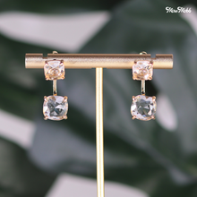 Load image into Gallery viewer, DOUBLE DIAMOND STUDS - CHAMPAGNE