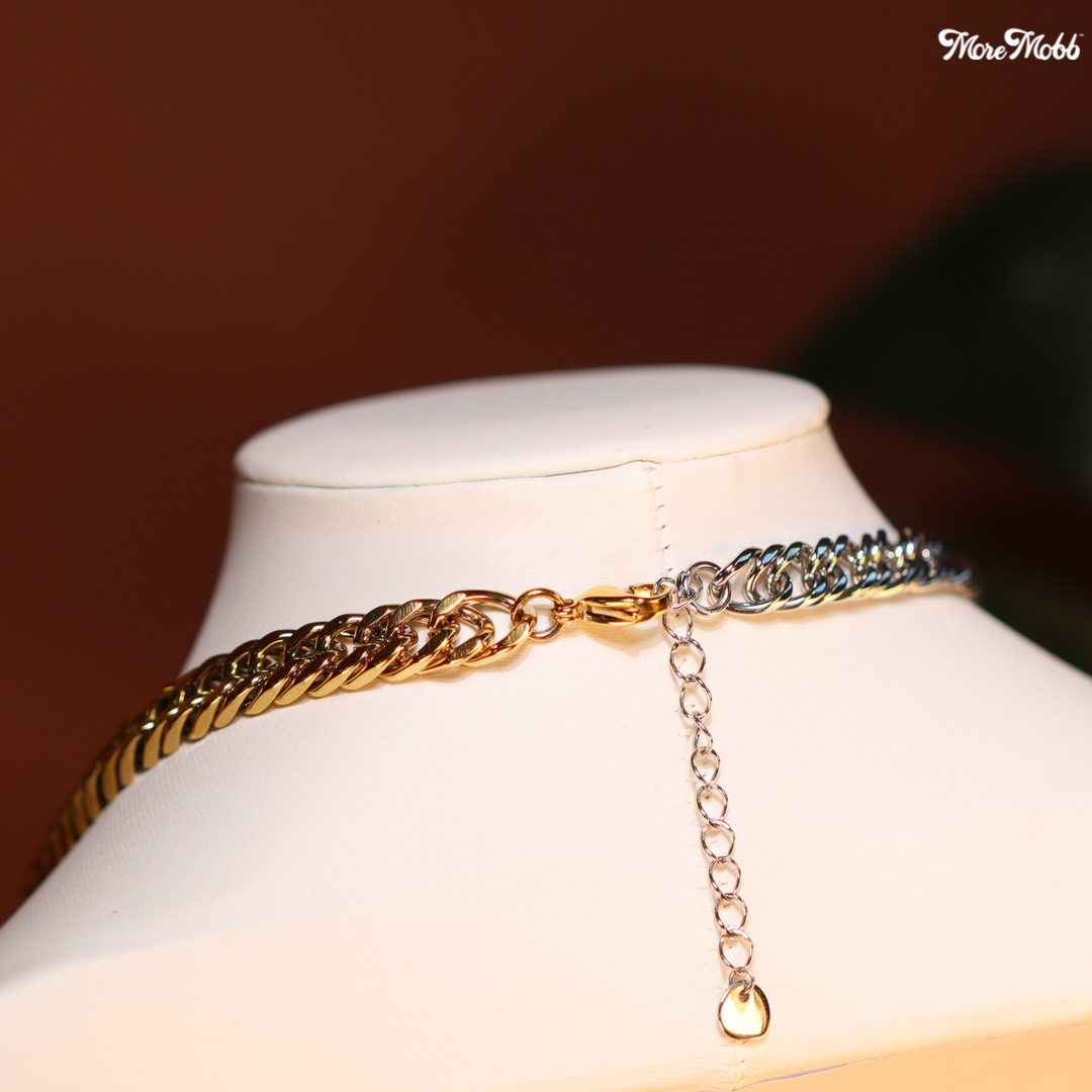 DOUBLE SIDED NECKLACE - GOLD/SILVER