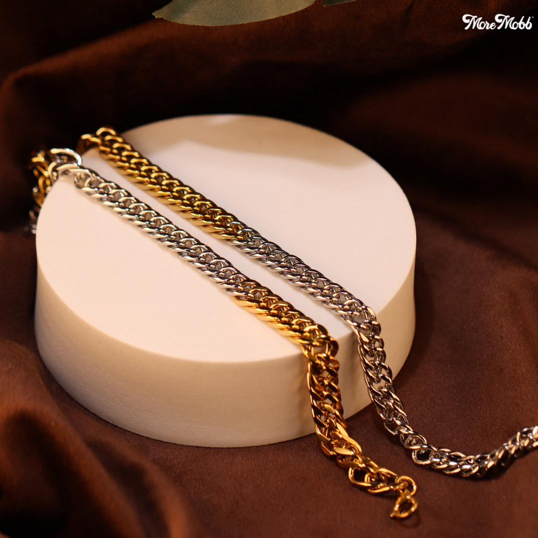 DOUBLE SIDED NECKLACE - GOLD/SILVER