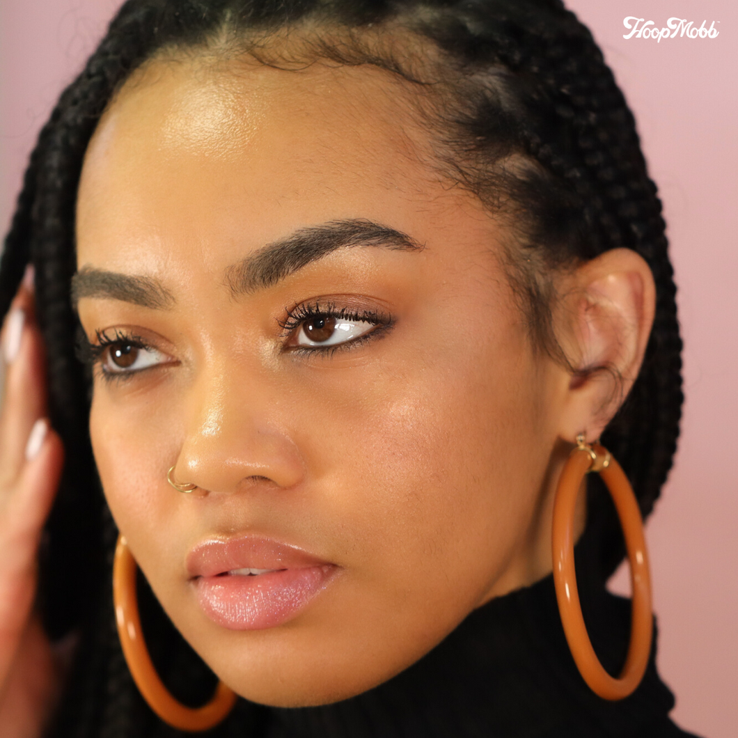 NATURE GIRL HOOPS - CARAMEL