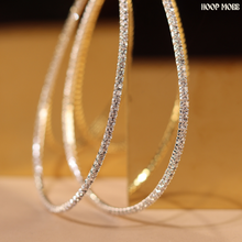 Load image into Gallery viewer, SHIMMER TEARDROP HOOPS - LARGE/SILVER