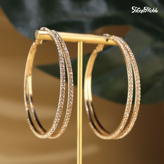 DOUBLE GOLD HOOPS - GOLD