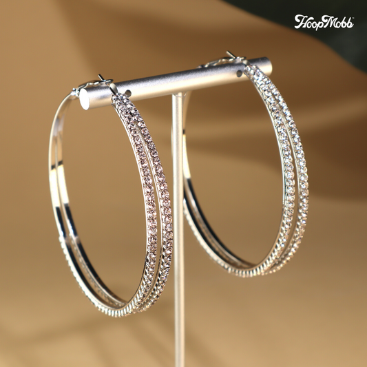 DOUBLE ICE HOOPS - SILVER